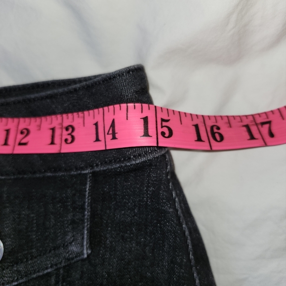 Garage black stretch denim button front miniskirt in size medium - Picture 6 of 12